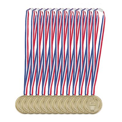 45 Médailles En Plastique Avec Ruban – Or, Argent, Bronze – Pour écoles, Compétitions, Récompenses Enfants – Diamètre 3,6 Cm