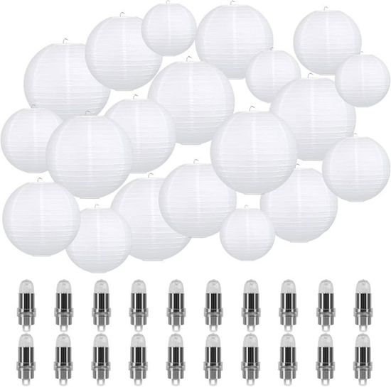 Beiersi Lampion Papier Décoration De Mariage Maison Fête Lanterne Papier Boule (12"(30cm), Marron