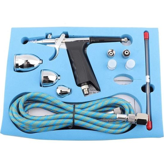 WOOLUCK Mini Pistolet Aérographe Portable Avec Compresseur, Kit Aérographe Portable Sans Fil Et Kit Aérographe Rechargeable, Pour Modelisme Peinture Nail Art Gâteaux Tatouage Artisanat