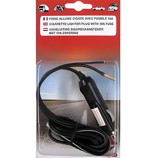 Prise Allume Cigare Universelle 12V + Fusible De Protection 5A