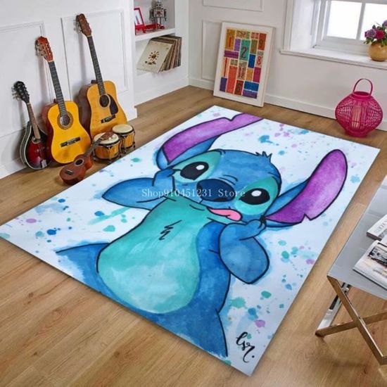NVY-4733 Lilo & Stitch – tapis de jeu pour enfants , tapis de sol lavable  pour salon, impression géométrique moderne, pour - Cdiscount Maison