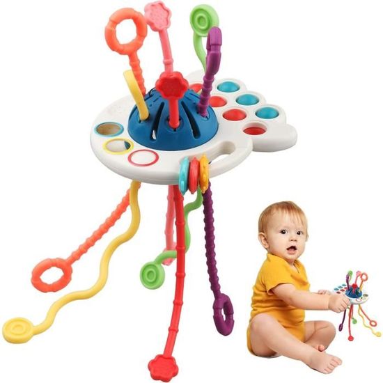 Allhaha Jeux Sensoriel Bébé Jouet - Montessori Eveil Activite Educatif - Jouet  Bebe Cadeau Naissance 6 8 9 12 18 Mois Enfant 1 an Garçon Fille - Motricité  Fine - Bebe Hochet Dentition : : Jeux et Jouets