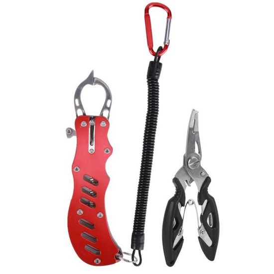 Le kit d'outils de retrait d'hameçon comprend 1 balance de poisson numérique portable, 1 outil de retrait d'hameçon, 1 pince à lèvres de poisson, 1