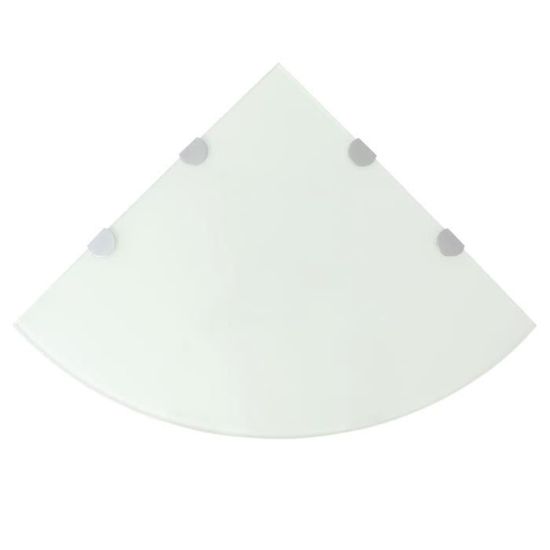 BAO Étagère de coin avec supports chromés Verre Noir 35 x 35 cm