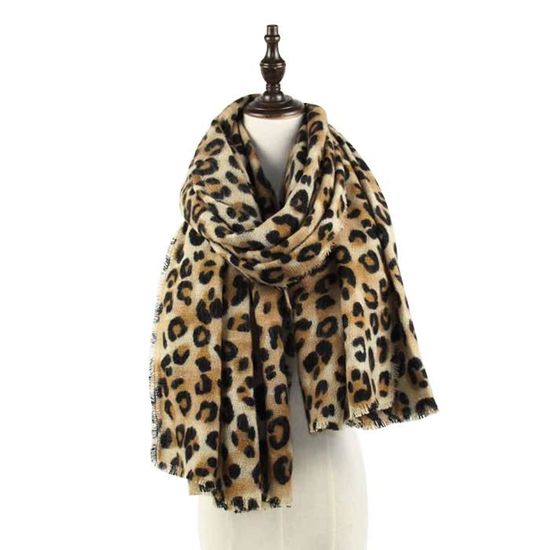 Imprimé léopard style long écharpe 