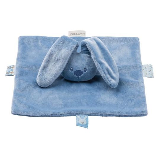 Doudou Lapin Vicloon – Serviette Apaisante 31x31 Cm – Coton Pur, Nœuds Aux Coins – Pour Bébé, Sommeil, Sécurité