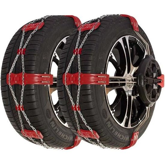 Chaînes à Neige Textiles Motorkit Ice Grip - Taille M - Jeu De 2 - Homologuées EN 16662-1 - Faciles à Poser