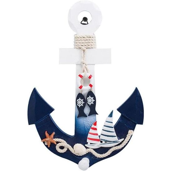 Porte-clés Maritime - Ancre Et Voilier - Cadeau Femme - Style Nautique - Bleu