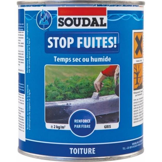 Stop Fuites - Coating d'imperméabilisation - Soudal - 750 gr