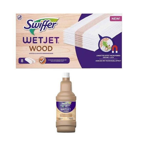 8x8 Lingettes Wetjet Wood Swiffer