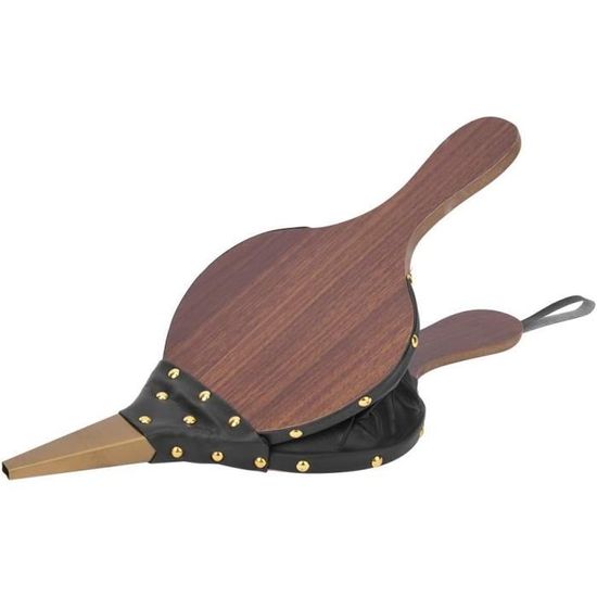 Soufflet De Cheminée En Bois Et Cuir - Décoration Rustique Et Outil Pratique Pour Allumer Feu Et BBQ