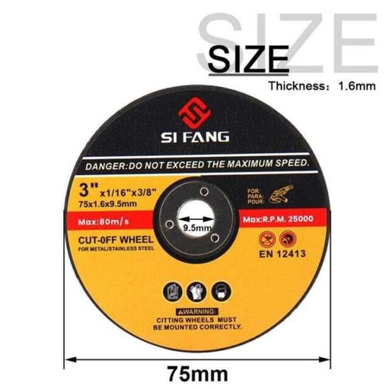 Meule De Coupe Disque Abrasif 85 Mm - Épaisseur 1.2 Mm - Alésage 10 Ou 15 Mm - Pour Métal