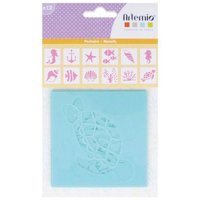 Set de 12 Pochoirs 'Sirène' d'Artemio 9x9 cm