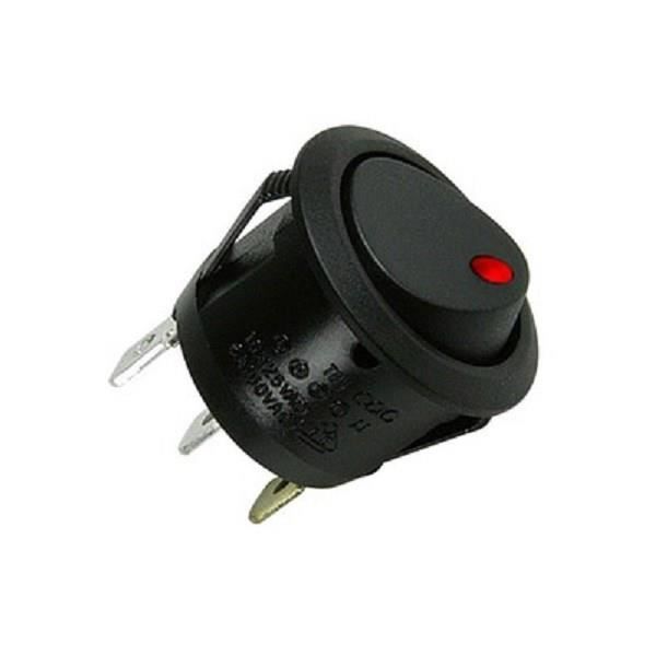 Interrupteur rond à LED rouge