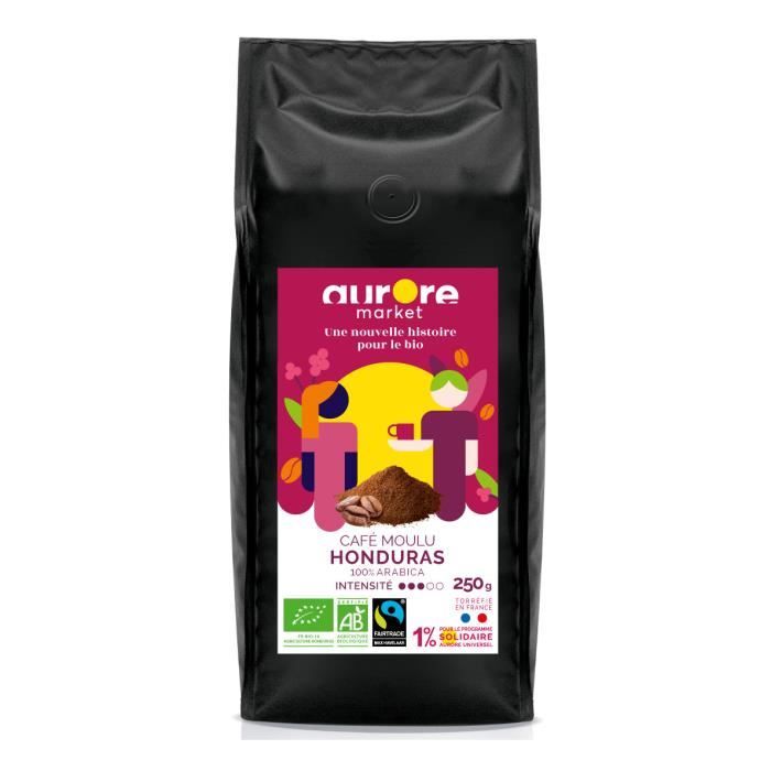 Café moulu arabica équitable du Honduras - 250g - Aurore Market