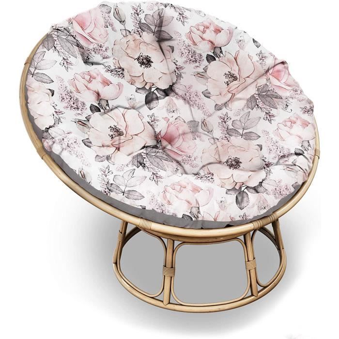 Coussin Fauteuil rotin et en Tapis d'éveil Rond 2 en 1 - loveuse rotin Fauteuil papasan Coussin Rond pour Chaise Ronde rotin 110 cm