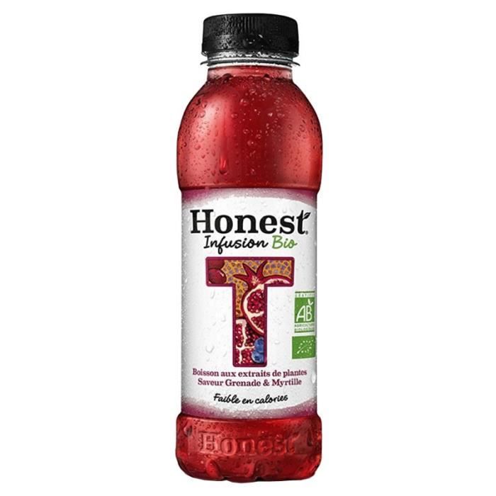 Honest - Honest Tea Grenade et Myrtille Bio 37,5cl (pack de 12)
