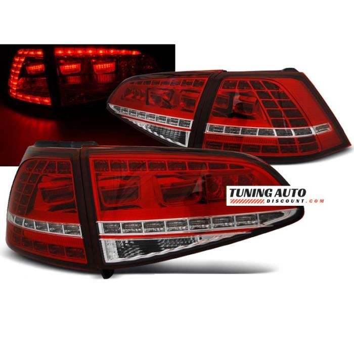 Feux arrière VW golf 7 13- rouge blanc led gti look ( 26249 )