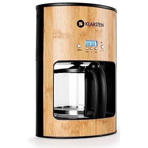 MACHINE A CAFE Klarstein Bamboo Garden Machine agrave cafeacute style eacutecolo avec carafe 125L pour 12 tasses plaque de chauff205