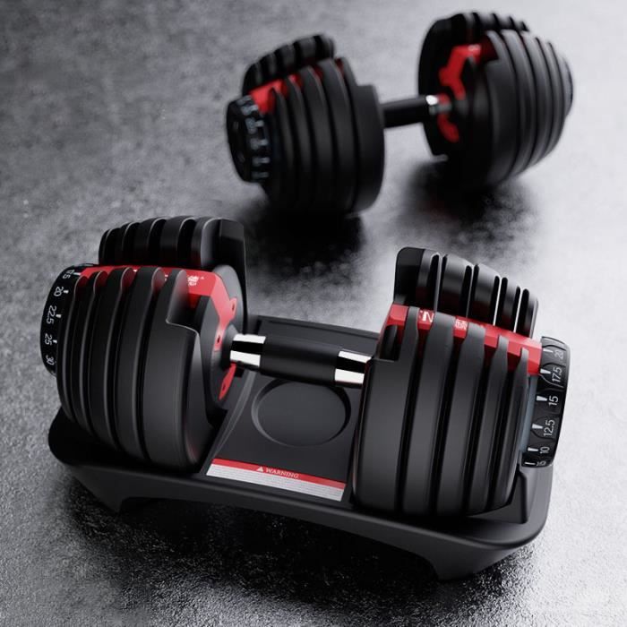 Haltère Réglable de 2 à 24 kg-NOIR-Équipement de fitness à domicile- 1 UNITE