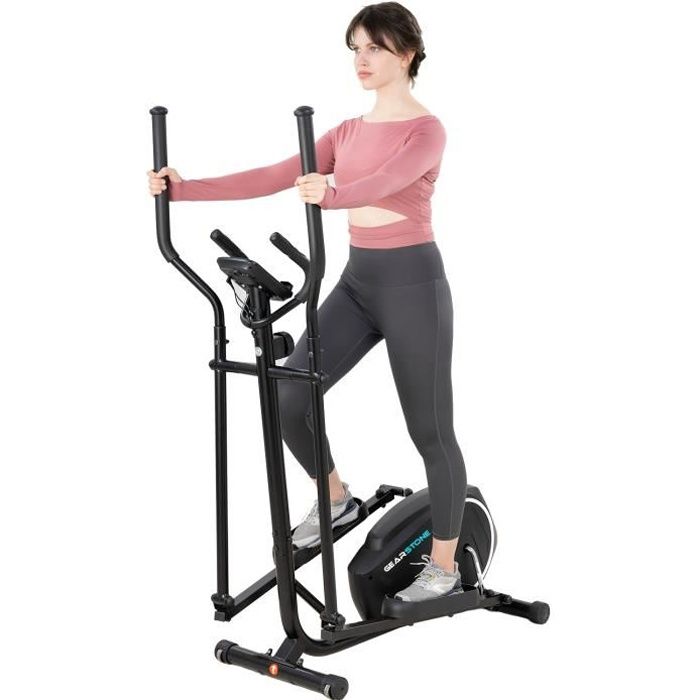 GEARSTONE Elliptique appartement avec 8 niveaux de résistance magnétique,Velo elliptique pliable avec volant d'inertie