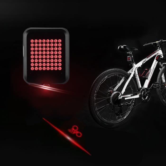EBTOOLS Feu arrière de vélo Intelligent USB charge vélo avertissement feu arrière vélo clignotant lampe équipement de cyclisme