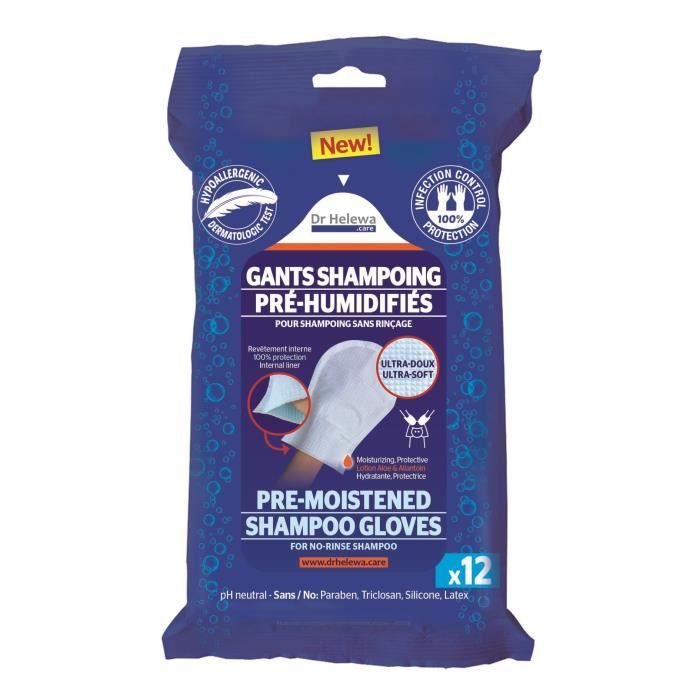 LCH - Gants Shampoing pré-humidifiés plastifiés Infection Control x 12