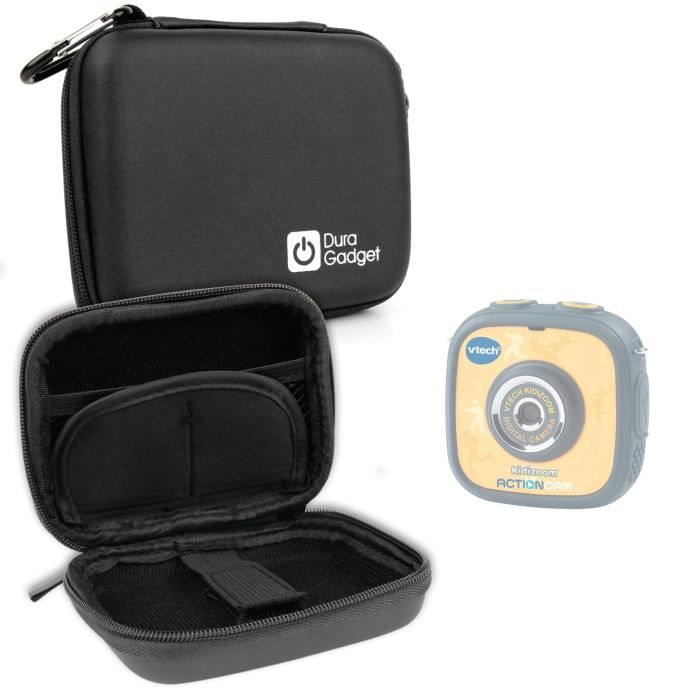 Etui housse rigide noir pour caméra enfant VTech Kidizoom Action Cam - mousqueton amovible