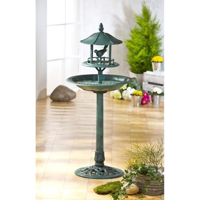 Bain solaire pour oiseaux avec bac à fleurs décoratif - couleur verte - différentes couleurs disponibles