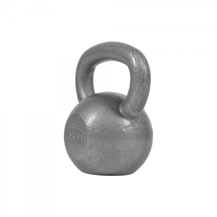 Gorilla Sports - Poids Kettlebell 2kg à 32kg en gris, noir ou dorés - GRIS - 18 KG Gris
