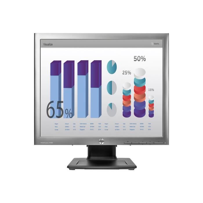 HP EliteDisplay E190i Écran LED 18.9- (18.9- visualisable) 1280 x 1024 IPS 250 cd-m² 1000:1 8 ms DVI-D, VGA, DisplayPort…