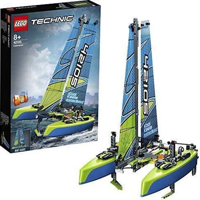 LEGO Technic Le catamaran 42105 - Kit de construction - Modèle de catamaran - Bateau flottant pour les enfants et les fans de voile