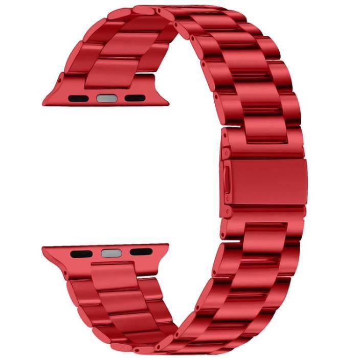 3 Perles Bracelet Montre Pour Apple Watch Series 7 41Mm-Série 6-5-4-Se 40Mm-Série 3-2-1 38Mm - Rouge