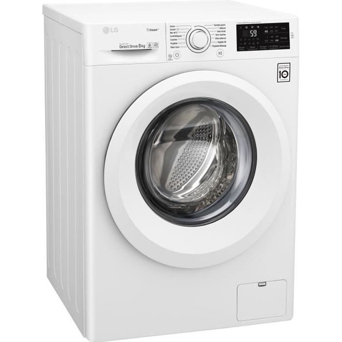 LG Lave-linge frontal 6 Motion Direct Drive™ - F84J53WH - 8kg - 1400trs/min - Smart Diagnosis™- A+++ - Blanc