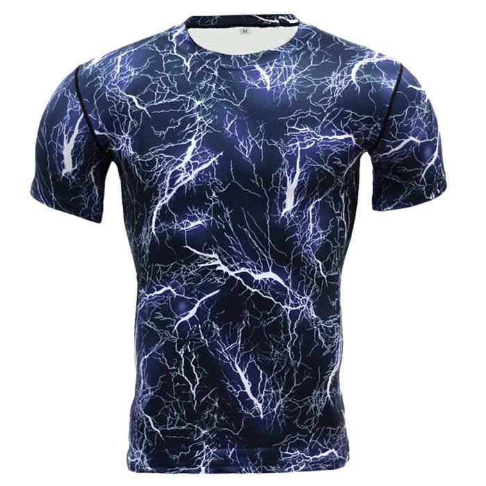 Maillot Compression À Manches Courtes T Shirt Pour Homme Sports Séchage Rapide Baselayer Haut 1 S