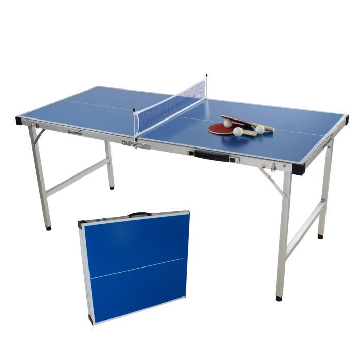 Table de tennis de table ping-pong enfants Pliable Skandika - 150 x 67 x 71 cm - Raquettes Balles Filet inclus