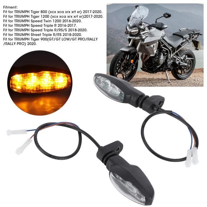 VBESTLIFE Indicateur de virage Paires Clignotant de Moto LED Avant Ambre Convient pour TRIUMPH Tiger 800/1200 12V