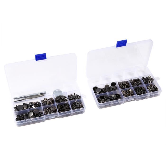 100 ensembles Bouton de Fermeture bouton pression Appuyez sur Stud bouton avec installer Tool Kit