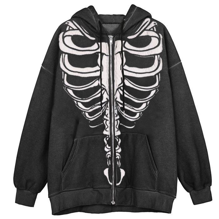 Tuislay Sweat à capuche zippé Y2K pour femmes - Motif étoile - Pour