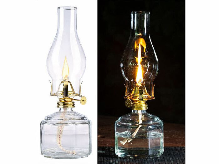 Lampe à pétrole tempête rétro - 28 cm