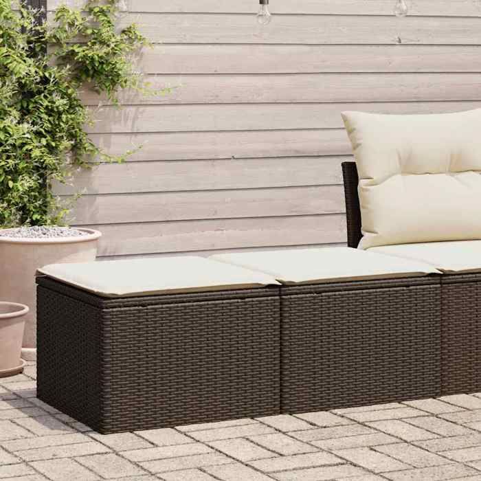 vidaXL Salon de jardin avec coussins 2pcs marron résine tressée acacia 3328686