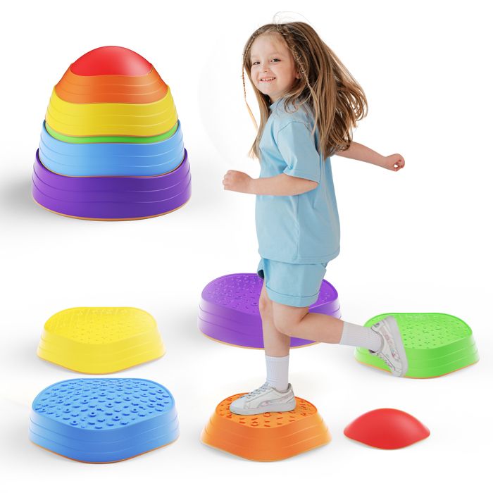 Pierres D'équilibre Pour Enfants – Parcours De Motricité Antidérapant, 8 Pièces, Intérieur Et Extérieur, Dès 3 Ans