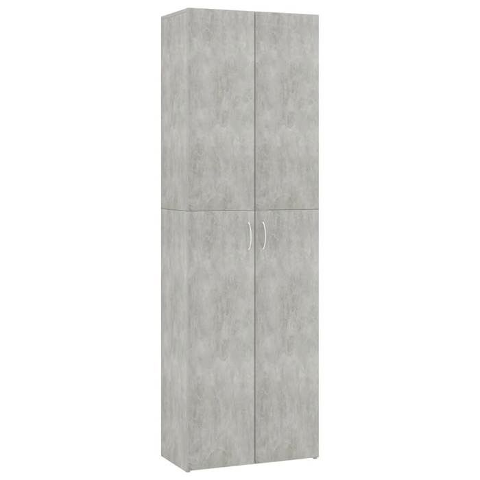 Meuble de bureau armoire de rangement 5 etageres avec deux portes couleur gris beton 60 x 32 x 190 cm bois d ingenierie gris DEC02 Meuble de bureau armoire de rangement 5 etageres avec deux portes couleur gris beton 60 x 32 x 190 cm bois d ingenierie gris DEC02
