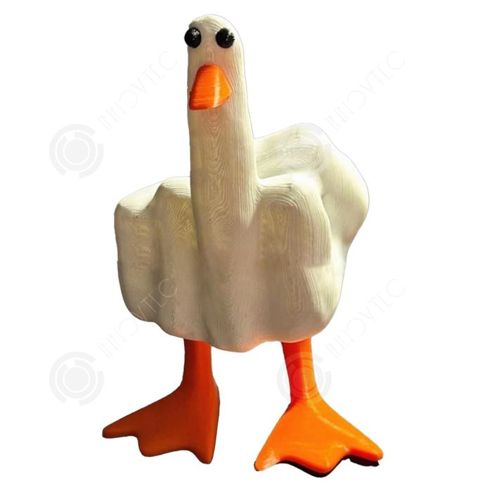Doigt d'honneur en résine - Statue amusante de canard - Décoration de