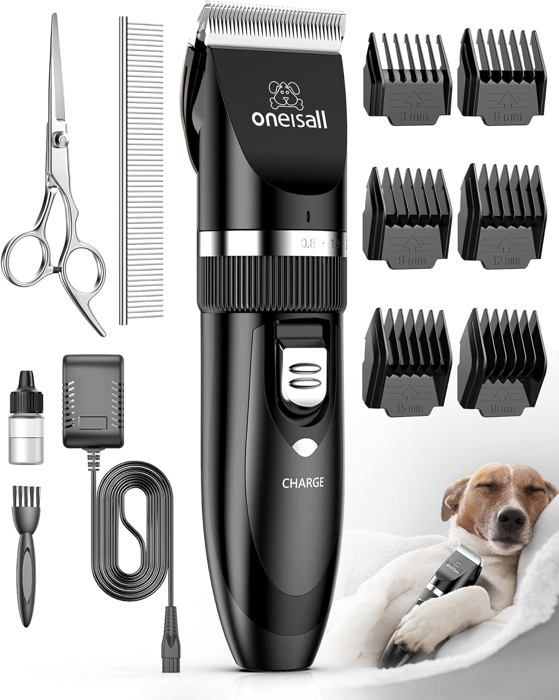 Meilleurs prix pour Tondeuse Chien Professionnelle Poil Long Epais Tondeuse pour Chats et Animaux Silencieux pour petits grands chiens (Noir brillant)