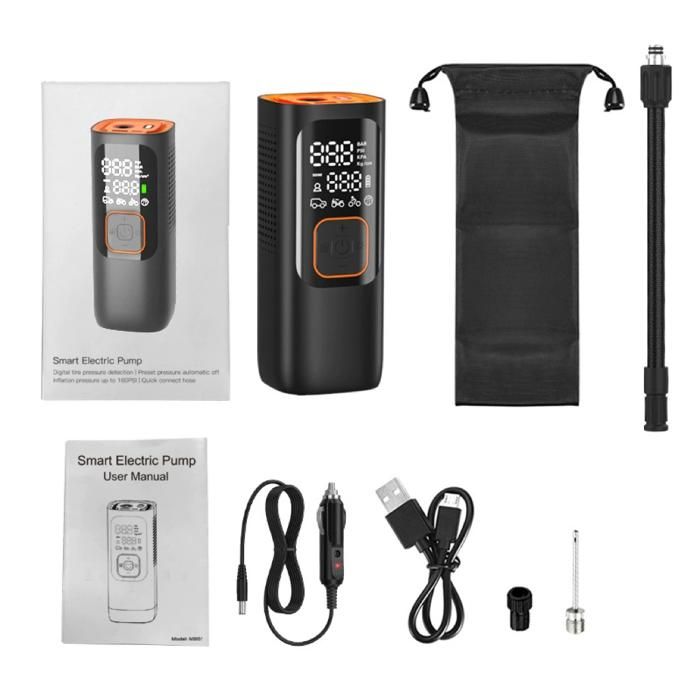 Pompe à Air électrique Pour Vélo – Gonflage Rapide, Compacte, Précision Bar/PSI – Pour Route, VTT, VAE