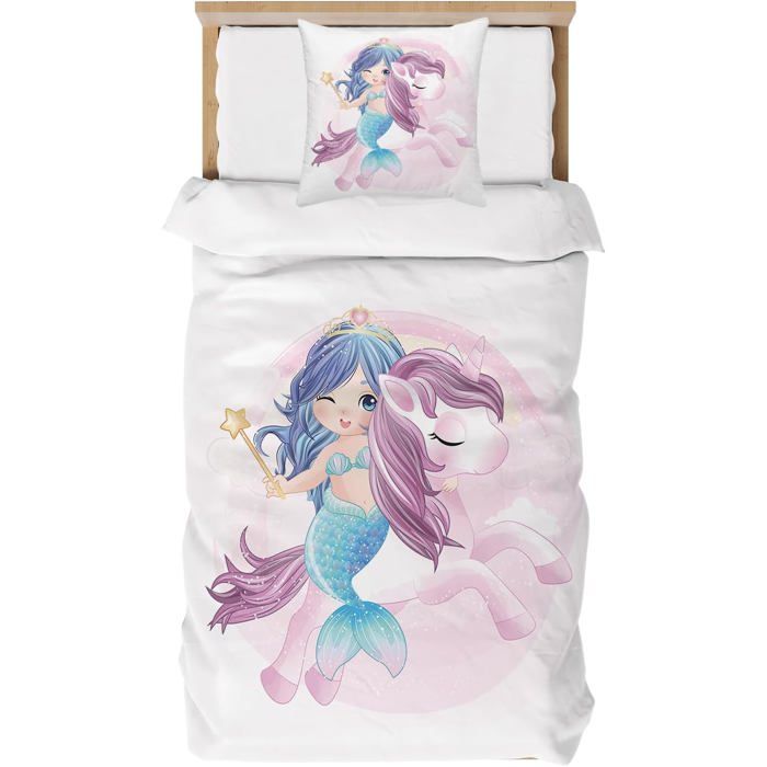 ZTYROLJ Chaton Housse de Couette 140x200cm, Housse de Couette Zippée,Parure de Lit en Microfibre 1 Personne, Parure de Lit Enfant avec Taie d'oreiller 65x65cm