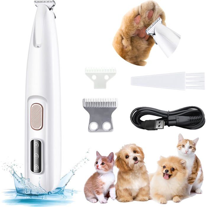 Meilleurs prix pour Tondeuse Chien Professionnelle500mAh Rechargeable et IPX4 Tondeuse Étanche pour Pattes dAnimauxRasoir pour Chiens Chat Faible