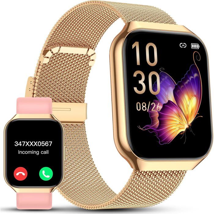 Montre Connectée Femme 1.91 Hd Smartwatch Fonction Féminine Avec Appel Bluetooth 5.4 120+ Modes Sportifs 200+ Cadrans Per[J3]