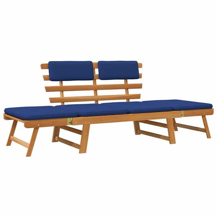 （Bleu）Banc de jardin Banquette de Jardin - avec coussins 2-en-1 190 cm Bois solide dacacia SOLDES47408